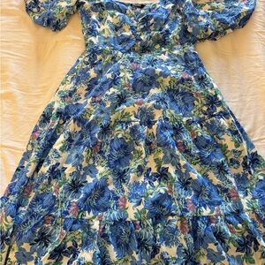 Floral Blue and White Dress
